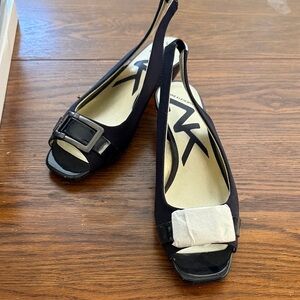 Anne Klein Sport Navy Peep Toe Heels